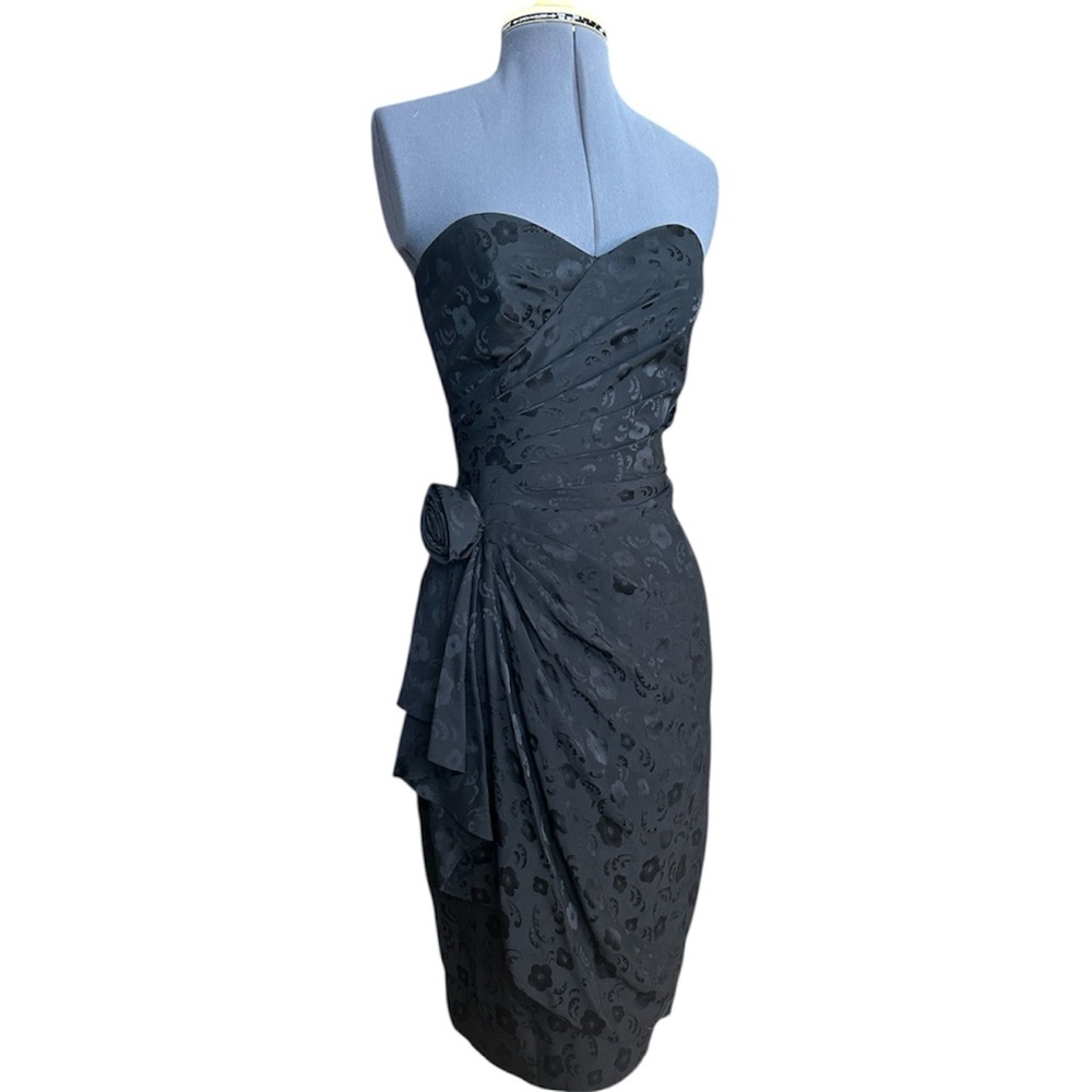 AJ BARI black vintage dress 100% silk